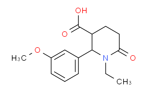 CAS No. 917748-62-0, 1-Ethyl-2-(3-methoxyphenyl)-6-oxopiperidine-3-carboxylic acid