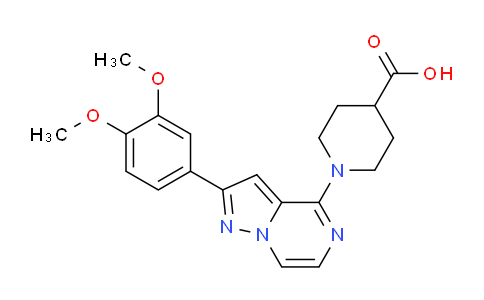CAS No. 1111058-13-9, 1-[2-(3,4-Dimethoxyphenyl)pyrazolo[1,5-a]pyrazin-4-yl]piperidine-4-carboxylic acid