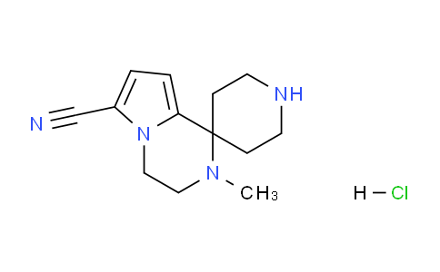 CAS No. 1956380-06-5, 2'-Methyl-3',4'-dihydro-2'H-spiro[piperidine-4,1'-pyrrolo[1,2-a]pyrazine]-6'-carbonitrile hydrochloride