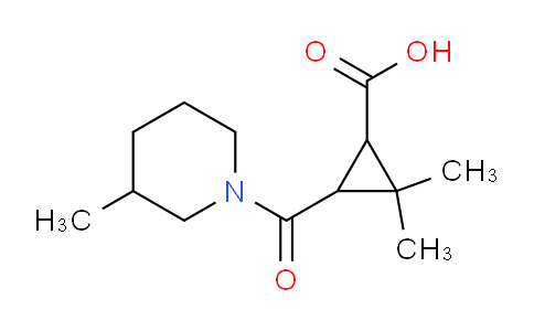 CAS No. 1186654-05-6, 2,2-Dimethyl-3-(3-methylpiperidine-1-carbonyl)cyclopropanecarboxylic acid