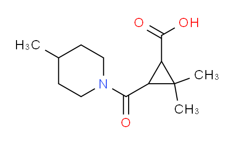 CAS No. 1142215-23-3, 2,2-Dimethyl-3-(4-methylpiperidine-1-carbonyl)cyclopropanecarboxylic acid