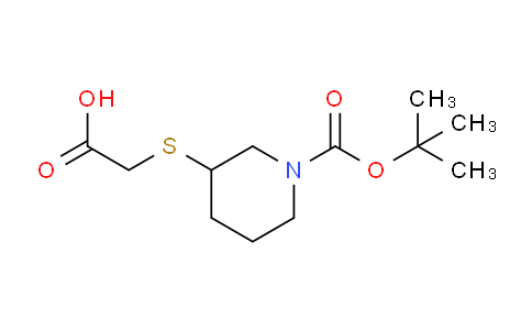 CAS No. 1353982-03-2, 2-((1-(tert-Butoxycarbonyl)piperidin-3-yl)thio)acetic acid