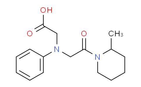 CAS No. 1142211-96-8, 2-((2-(2-Methylpiperidin-1-yl)-2-oxoethyl)(phenyl)amino)acetic acid