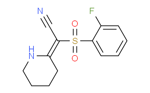 CAS No. 1454881-43-6, 2-((2-Fluorophenyl)sulfonyl)-2-(piperidin-2-ylidene)acetonitrile