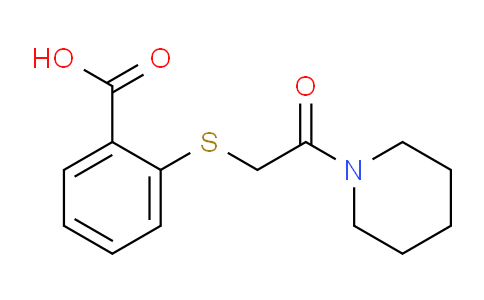 CAS No. 354128-84-0, 2-((2-Oxo-2-(piperidin-1-yl)ethyl)thio)benzoic acid