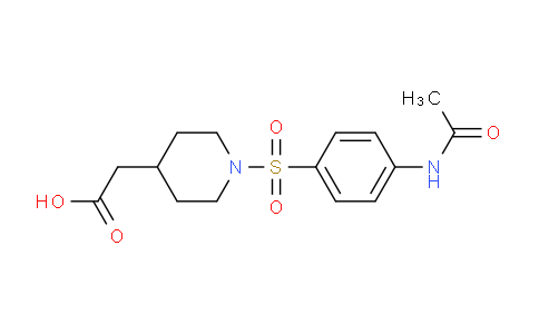 CAS No. 1142210-40-9, 2-(1-((4-Acetamidophenyl)sulfonyl)piperidin-4-yl)acetic acid