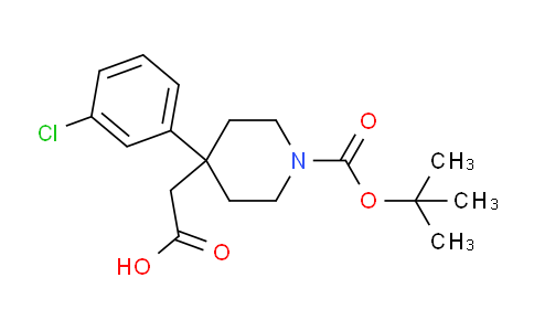 CAS No. 644982-77-4, 2-(1-(tert-Butoxycarbonyl)-4-(3-chlorophenyl)piperidin-4-yl)acetic acid