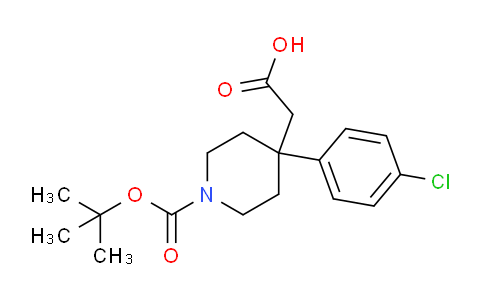 CAS No. 1707367-82-5, 2-(1-(tert-Butoxycarbonyl)-4-(4-chlorophenyl)piperidin-4-yl)acetic acid
