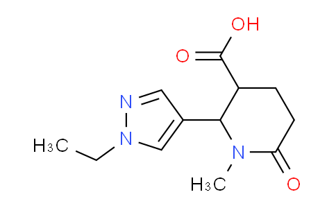 CAS No. 1779127-35-3, 2-(1-Ethyl-1H-pyrazol-4-yl)-1-methyl-6-oxopiperidine-3-carboxylic acid