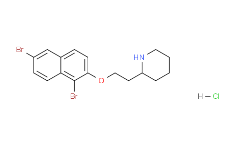 CAS No. 1219964-33-6, 2-(2-((1,6-Dibromonaphthalen-2-yl)oxy)ethyl)piperidine hydrochloride