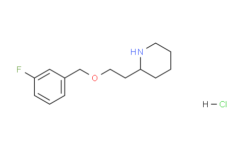 CAS No. 1220019-05-5, 2-(2-((3-Fluorobenzyl)oxy)ethyl)piperidine hydrochloride
