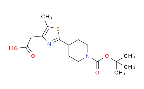 CAS No. 845885-88-3, 2-(2-(1-(tert-Butoxycarbonyl)piperidin-4-yl)-5-methylthiazol-4-yl)acetic acid