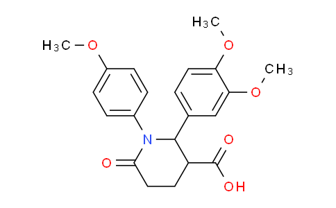 CAS No. 851721-84-1, 2-(3,4-Dimethoxyphenyl)-1-(4-methoxyphenyl)-6-oxopiperidine-3-carboxylic acid