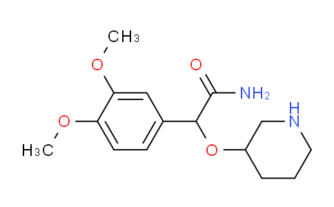CAS No. 1706447-41-7, 2-(3,4-Dimethoxyphenyl)-2-(piperidin-3-yloxy)acetamide