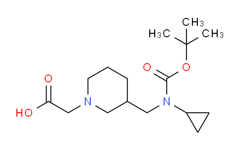 CAS No. 1353973-28-0, 2-(3-(((tert-Butoxycarbonyl)(cyclopropyl)amino)methyl)piperidin-1-yl)acetic acid