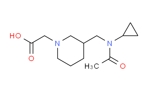 CAS No. 1353975-04-8, 2-(3-((N-Cyclopropylacetamido)methyl)piperidin-1-yl)acetic acid