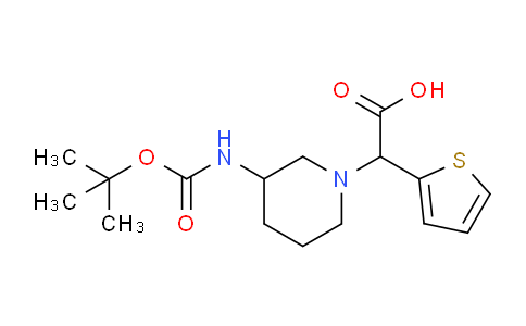 CAS No. 885276-49-3, 2-(3-((tert-Butoxycarbonyl)amino)piperidin-1-yl)-2-(thiophen-2-yl)acetic acid