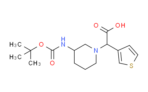 CAS No. 885275-61-6, 2-(3-((tert-Butoxycarbonyl)amino)piperidin-1-yl)-2-(thiophen-3-yl)acetic acid