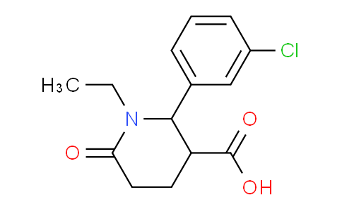 CAS No. 1212241-27-4, 2-(3-Chlorophenyl)-1-ethyl-6-oxopiperidine-3-carboxylic acid