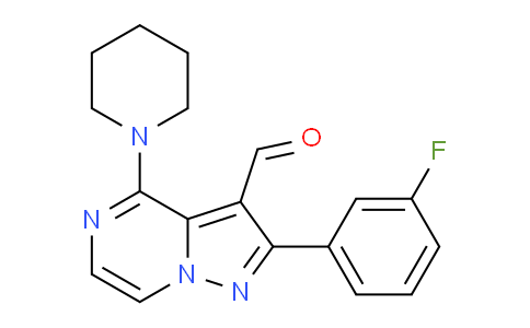 CAS No. 1713590-35-2, 2-(3-Fluorophenyl)-4-(piperidin-1-yl)pyrazolo[1,5-a]pyrazine-3-carbaldehyde