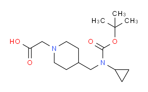 CAS No. 1353972-66-3, 2-(4-(((tert-Butoxycarbonyl)(cyclopropyl)amino)methyl)piperidin-1-yl)acetic acid
