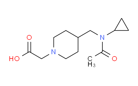 CAS No. 1353988-76-7, 2-(4-((N-Cyclopropylacetamido)methyl)piperidin-1-yl)acetic acid