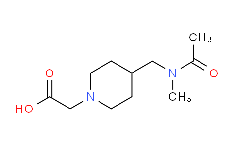 CAS No. 1353973-33-7, 2-(4-((N-Methylacetamido)methyl)piperidin-1-yl)acetic acid