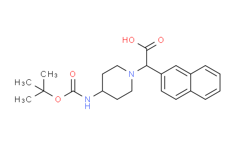 CAS No. 885275-41-2, 2-(4-((tert-Butoxycarbonyl)amino)piperidin-1-yl)-2-(naphthalen-2-yl)acetic acid