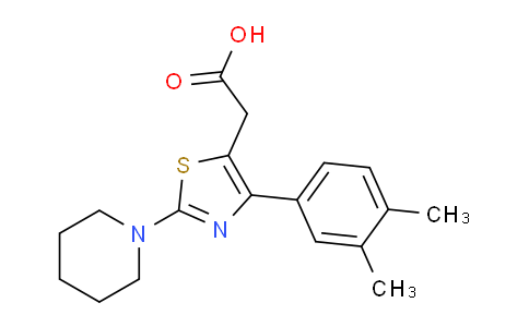 CAS No. 1443290-40-1, 2-(4-(3,4-Dimethylphenyl)-2-(piperidin-1-yl)thiazol-5-yl)acetic acid