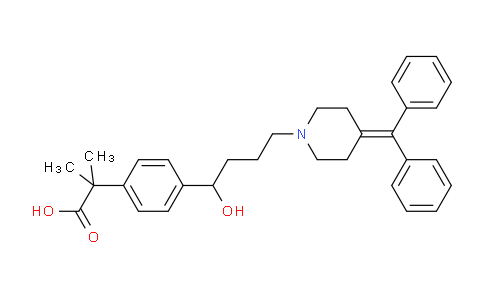 CAS No. 1187954-57-9, 2-(4-(4-(4-(Diphenylmethylene)piperidin-1-yl)-1-hydroxybutyl)phenyl)-2-methylpropanoic acid