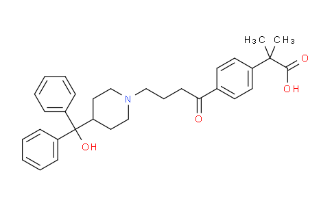 CAS No. 76811-98-8, 2-(4-(4-(4-(Hydroxydiphenylmethyl)piperidin-1-yl)butanoyl)phenyl)-2-methylpropanoic acid