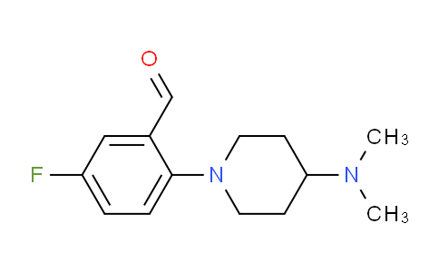 CAS No. 1154666-44-0, 2-(4-(Dimethylamino)piperidin-1-yl)-5-fluorobenzaldehyde