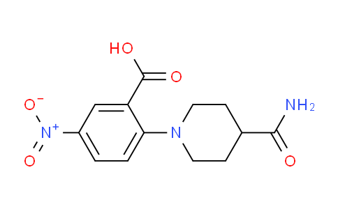 CAS No. 942474-59-1, 2-(4-Carbamoylpiperidin-1-yl)-5-nitrobenzoic acid