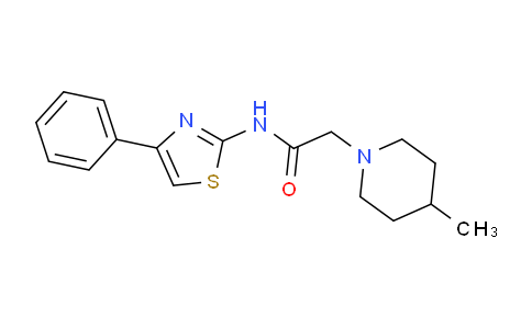 CAS No. 373617-51-7, 2-(4-Methylpiperidin-1-yl)-N-(4-phenylthiazol-2-yl)acetamide