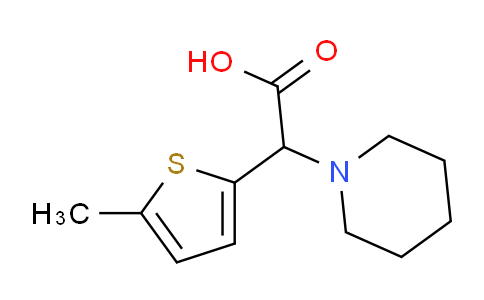 CAS No. 1248751-77-0, 2-(5-Methylthiophen-2-yl)-2-(piperidin-1-yl)acetic acid