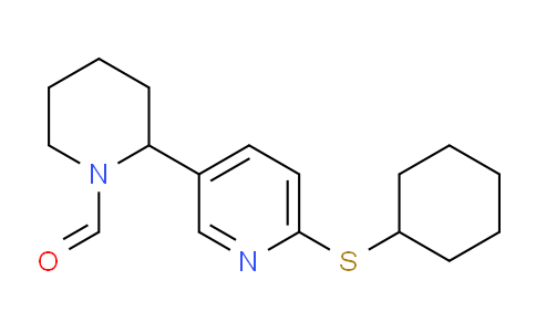 CAS No. 1352504-33-6, 2-(6-(Cyclohexylthio)pyridin-3-yl)piperidine-1-carbaldehyde