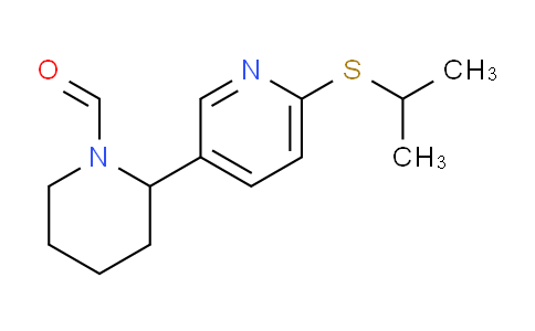 CAS No. 1352514-34-1, 2-(6-(Isopropylthio)pyridin-3-yl)piperidine-1-carbaldehyde