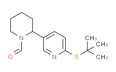 CAS No. 1352513-75-7, 2-(6-(tert-Butylthio)pyridin-3-yl)piperidine-1-carbaldehyde