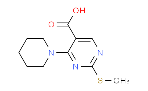 CAS No. 1065075-58-2, 2-(Methylthio)-4-(piperidin-1-yl)pyrimidine-5-carboxylic acid