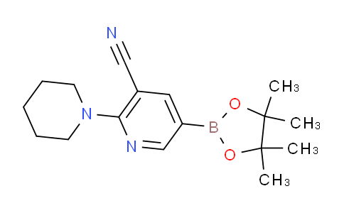 CAS No. 1356068-53-5, 2-(Piperidin-1-yl)-5-(4,4,5,5-tetramethyl-1,3,2-dioxaborolan-2-yl)nicotinonitrile