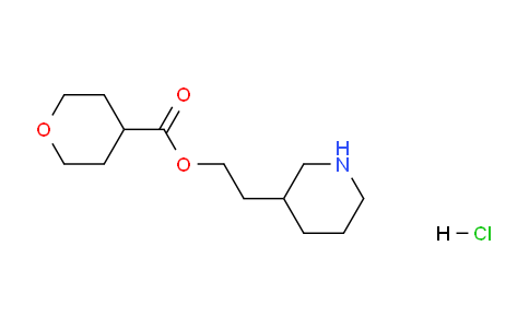 CAS No. 1220031-93-5, 2-(Piperidin-3-yl)ethyl tetrahydro-2H-pyran-4-carboxylate hydrochloride