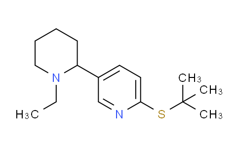 CAS No. 1352540-27-2, 2-(tert-Butylthio)-5-(1-ethylpiperidin-2-yl)pyridine