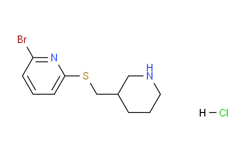 CAS No. 1417794-00-3, 2-Bromo-6-((piperidin-3-ylmethyl)thio)pyridine hydrochloride
