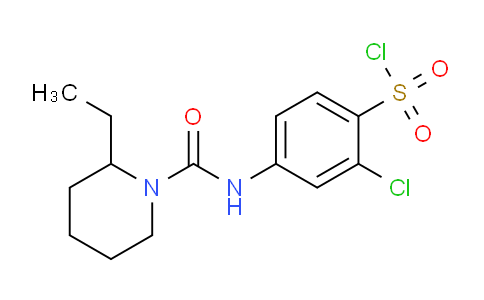 CAS No. 728864-74-2, 2-Chloro-4-(2-ethylpiperidine-1-carboxamido)benzene-1-sulfonyl chloride