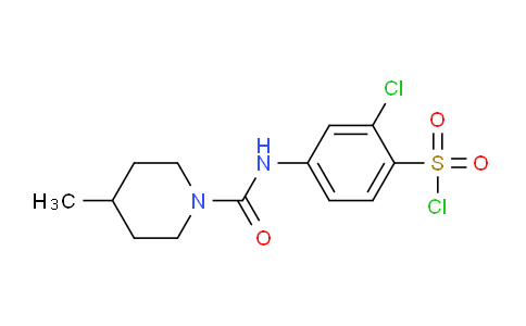 CAS No. 728864-76-4, 2-Chloro-4-(4-methylpiperidine-1-carboxamido)benzene-1-sulfonyl chloride