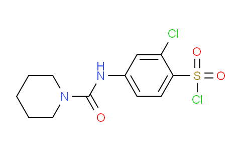 CAS No. 680617-78-1, 2-Chloro-4-(piperidine-1-carboxamido)benzene-1-sulfonyl chloride