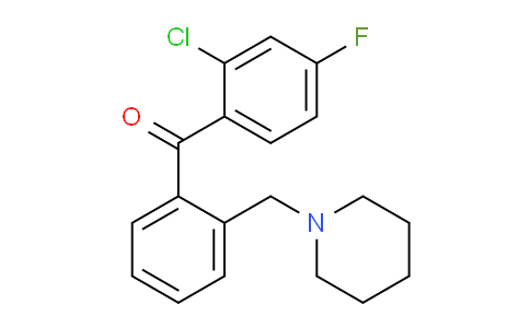 CAS No. 898773-59-6, 2-Chloro-4-fluoro-2'-piperidinomethyl benzophenone