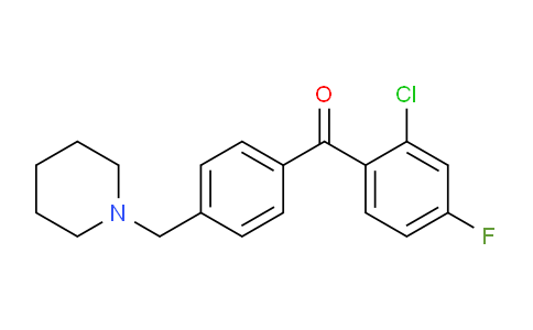 CAS No. 898775-44-5, 2-Chloro-4-fluoro-4'-piperidinomethyl benzophenone