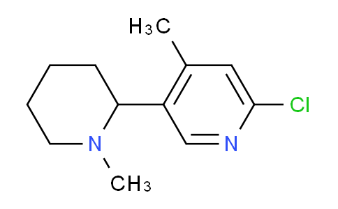 CAS No. 1352490-24-4, 2-Chloro-4-methyl-5-(1-methylpiperidin-2-yl)pyridine