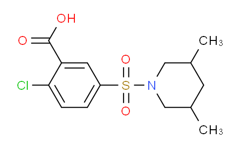CAS No. 24358-29-0, 2-Chloro-5-((3,5-dimethylpiperidin-1-yl)sulfonyl)benzoic acid